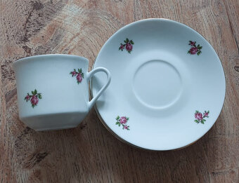 Sada hrnek, talířek, čaj, kafe Bohemia porcelán - 2
