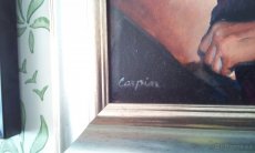 Originál plátno akt "Zamyšlená" - Carpin - Nadymáček - 2