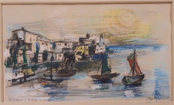Obraz originál František Motyčka voskový pastel, signováno - 2