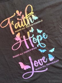 Nové dámské tričko Faith Hope Love - 2