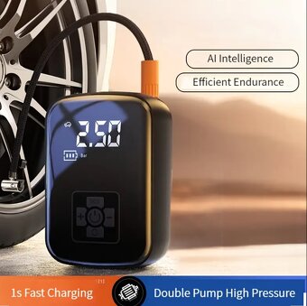AKU KOMPRESOR - Digitální bezdrátový kompresor 120 W, 7,4 V, - 2