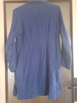 Bavlněné modré šaty s kapsy, univerzální - 2