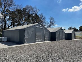 Plachtová hala 10x12,2x5,2 šedá/antracid. lem - 2