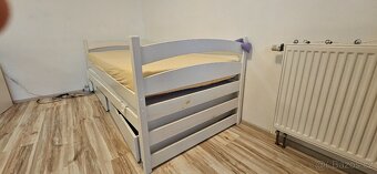 Postel do dětského pokoje s přistýlkou a úložným prostorem - 2