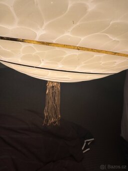 starožitný lustr funkční brokové sklo první republika - 2