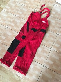 Červené Montérky / pracovní kalhoty / velikost L - 2