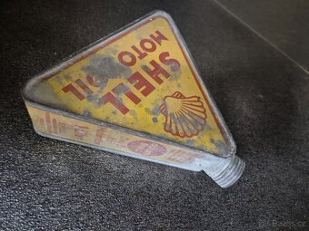 Originál starožitná  plechovka chovka na  olej Shell 1930 - 2