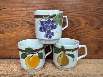 3 x RETRO porcelánový hrnek s ovocem - cena za všechny - 2