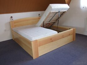 Nová dřevěná masivní postel, borovice,nosnost 700 kg, Odvezu - 2