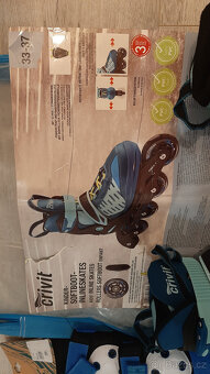 Dětské in-line brusle vel.33-37 + chrániče - 2