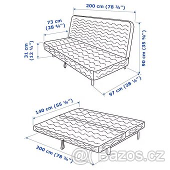 Prodám rám rozkládací postele NYHAMN (Ikea) - 2