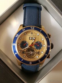 Nové luxusní automatické modro-zlaté hodinky značky Raoul U. - 2