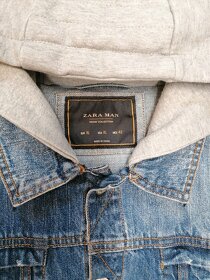 Džínová bunda Zara Man s mikinovymi rukávy - 2