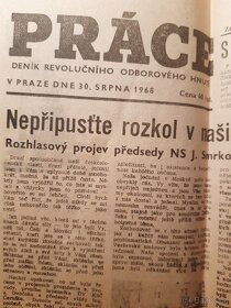 originální výtisky novin srpen 1968 - 2