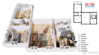 Prodej bytu 3+1, 81 m², Kaplice, ul. Míru - 2