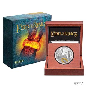 Pán prstenů 2021 Sauron proof - Stříbrná mince 1 Oz - 2