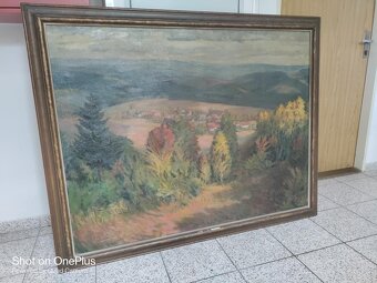 OBRAZ OLEJ NA PLÁTNĚ SEJCKÁ LHOTA 1950 - FRANTIŠEK THER - 2