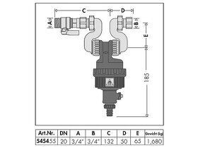 Filtr topení Dirtmag Caleffi pro kotle Vaillant - 2