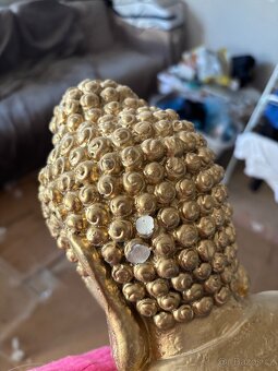 Velká zlatá socha Budhy (výška 40 cm), drobná vada - 2
