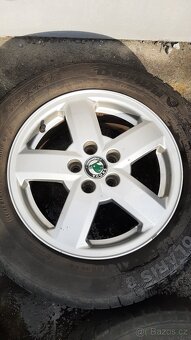 Originál alu kola škoda + zimní pneu 195/65 R15 - 2