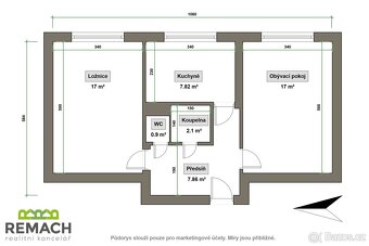 Pronájem bytu 2+1 54 m², Uherské Hradiště, ev.č. 03348 - 2
