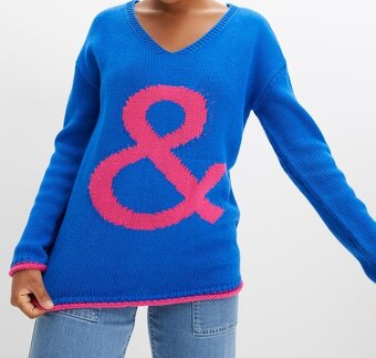 Růžový a modrý svetr bon Prix - 2