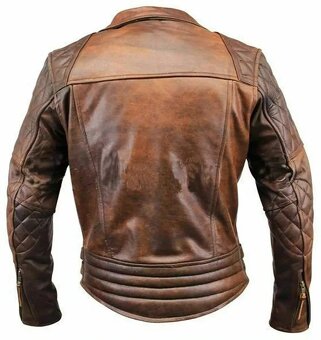 Moto Pánska Kožená Bunda Sidovka Vintage - 2