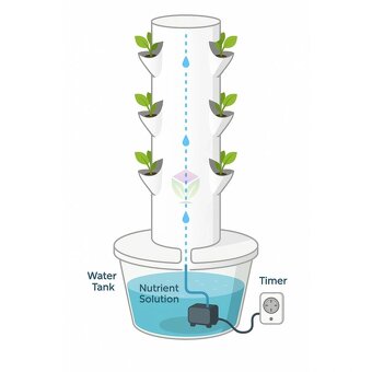 Hydroponická věž - připraveno k použití - 2