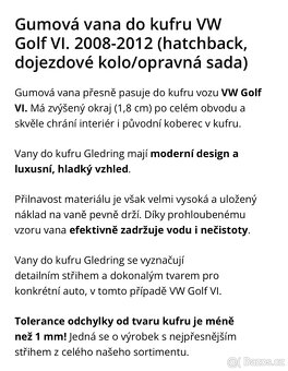 VW Golf VI 5 dv.HTB gumová vana kufru - 2