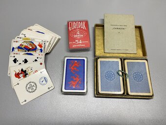karty hrací karty žolíky kanasta retro karty sběratelské - 2