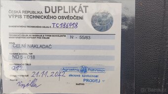 Čelní nakladač nd5 018 - 2