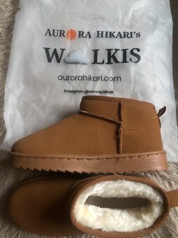 Wolkis 38, zimní boty v hnědé barvě s koziskem - 2