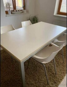 Jídelní stůl slonová kost Lino design a židle - 2