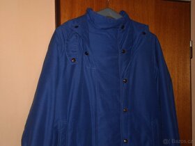 kabát dámský - 3/4 dl. s kapucí - modrý- vel. XL-XXL - 2