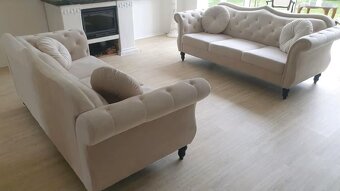 Pohovka, sedačka - styl Chesterfield, top stav - 2