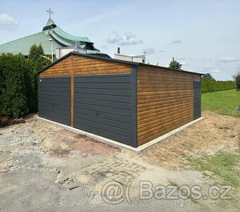 Plechová garáž 6x6m. - 2
