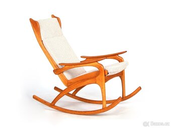 Luxusní houpací retro křeslo ÚLUV po renovaci, TOP stav. - 2