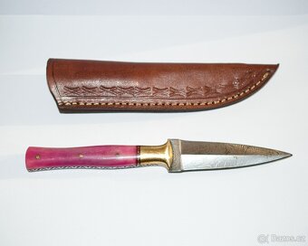 Kuchyňská dýka na bylinky - damašková ocel, ruční výroba - 2