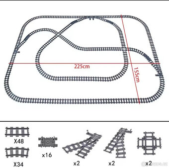 City koleje (náhrada) rovinky, zatáčky, vyhybky 104kusů - 2