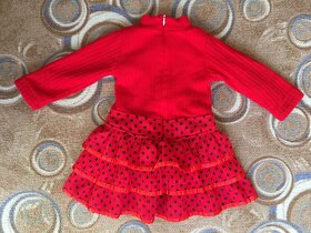 Prodám krásné, červené, teplé šatičky. - 2