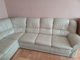Rohová kožená sedací souprava - 2