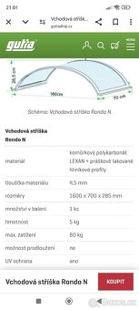 Vchodová stříška Rondo N - GUTTA - 2
