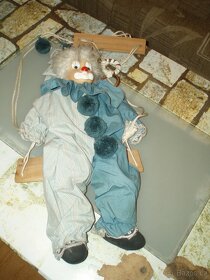 velký porcelánová klaun na zavěšení- klaun 55 cm - viz foto - 2