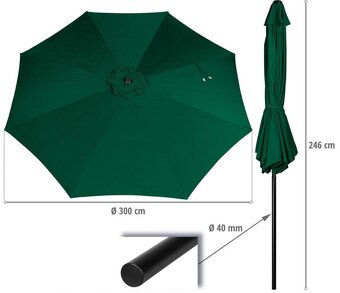 STILISTA Sklopný slunečník 300 cm, antracit - 2