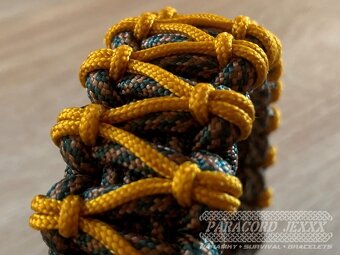 Paracord náramek (20 cm) gold - blue - 2
