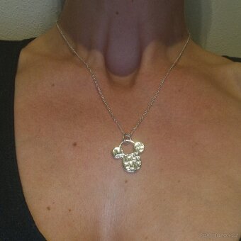 Dámský i dívčí stříbrný náhrdelník 925 Mickey mouse 45 cm - 2