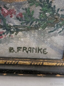 obraz olej na plátně B.Franke - houby - 2