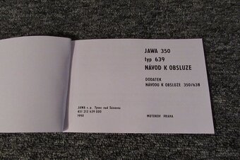 Jawa 350 639 návod  + dodatek - 2