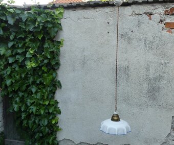 Starožitný lustr, stropnice, modrá linka - 2