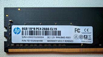 Pamět do PC HP DDR4 8GB 2666 MHz CL19 - 2